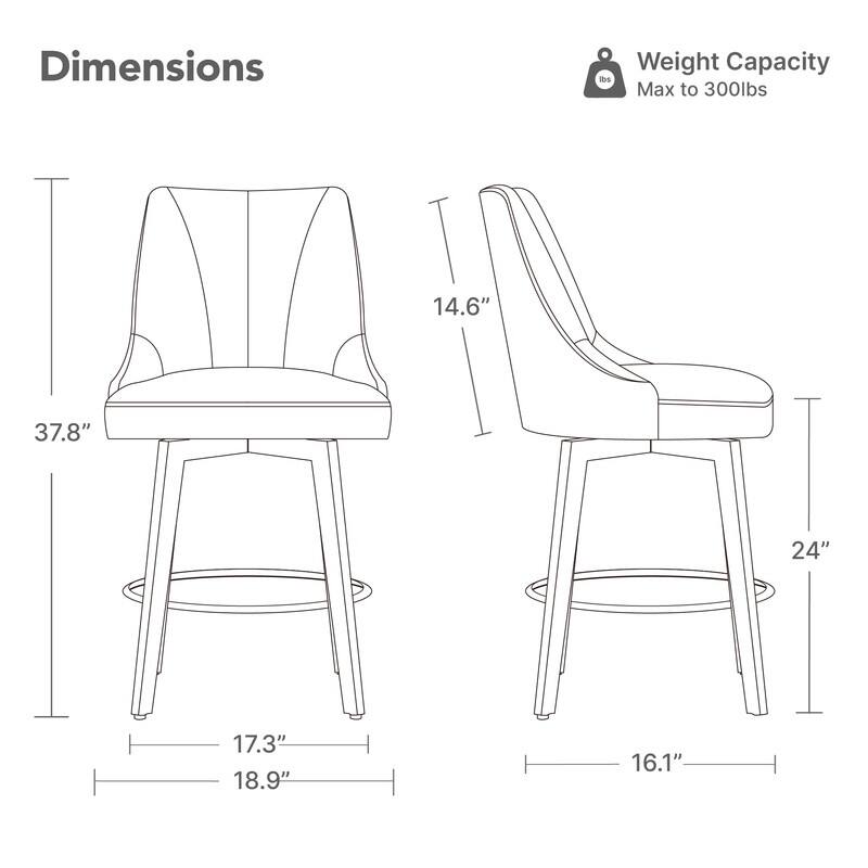 Spruce & Spring Modern Swivel Counter Height Bar Stool