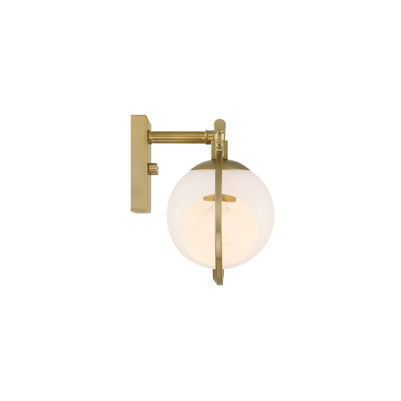 Teatro 23.75 in. 3-Light Brushed Gold Modern Vanity Light with Etched Opal Glass Shades