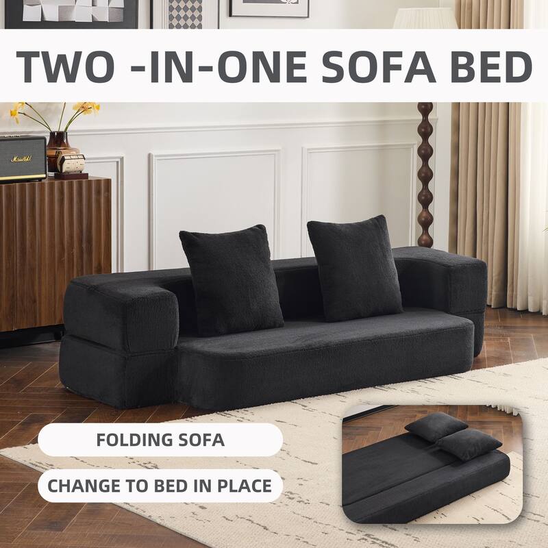 Sectional Sofa ,Foam Fold-Out Bed for Small Spaces & Home Offices