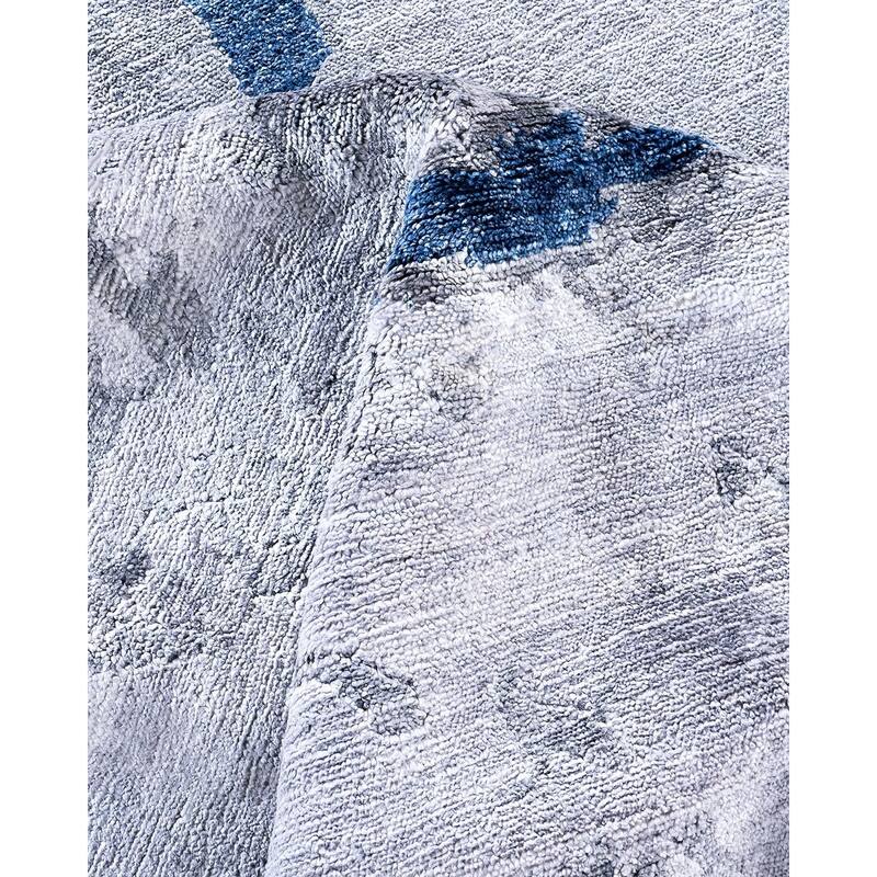 Modern One-of-a-Kind Hand-Knotted Area Rug, Gray - 9' 1" x 12' 1"