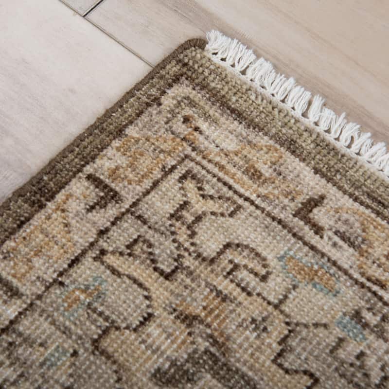 Alora Decor Traditional Hand-knotted Bordered Brown Rug
