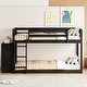 preview thumbnail 32 of 35, Wood Bunk Bed with 4 Drawers and 3 Shelves Espresso - Twin