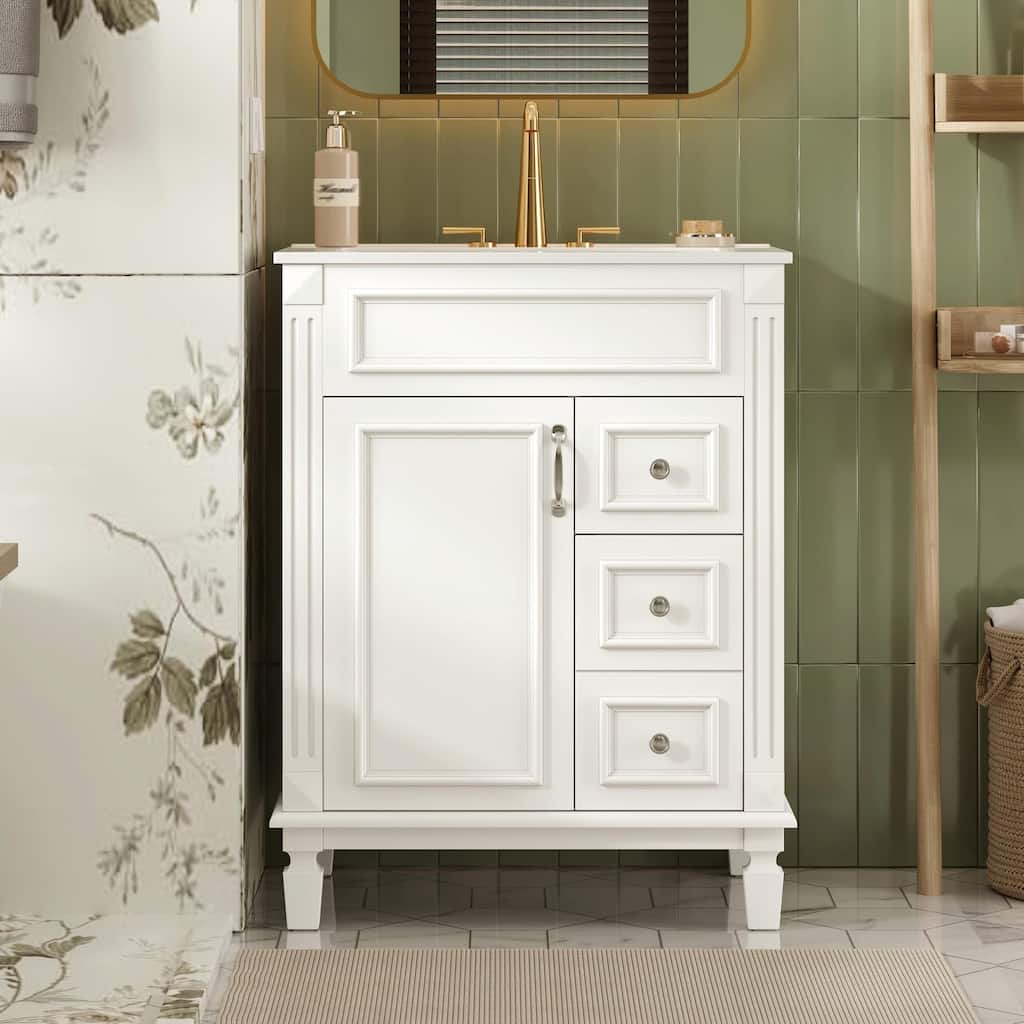 24" Bathroom Vanity with Ceramic Sink