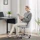 preview thumbnail 6 of 46, Armless Fabric Home Office Desk Chairs, Adjustable Height Swivel Task Vanity Chair, Task Chairs with Swivel Wheels - N/A