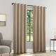 preview thumbnail 1 of 9, Sun Zero Treviso Linen Blend Magnetic Closure Total Blackout Back Tab 1-Piece Curtain Panel, Single Panel 40" x 84" - Taupe