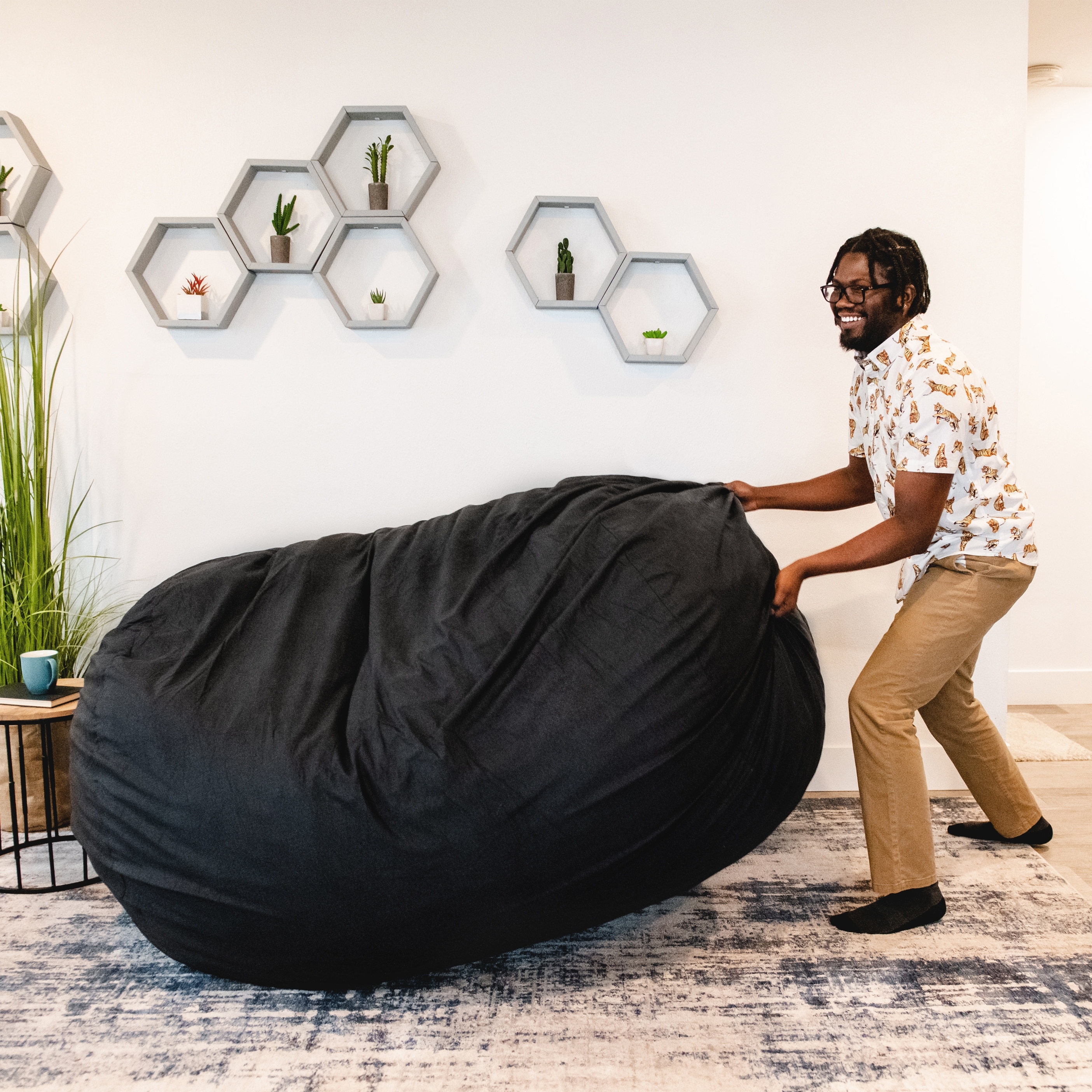 Big Joe XXL Fuf Bean Bag Chair Removable Cover Bed Bath