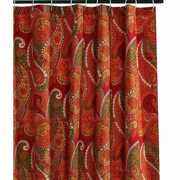 Shop Black Friday Deals On 72 X 72 Polyester Shower Curtain With Paisley Print Cinnamon Red Overstock 31807243