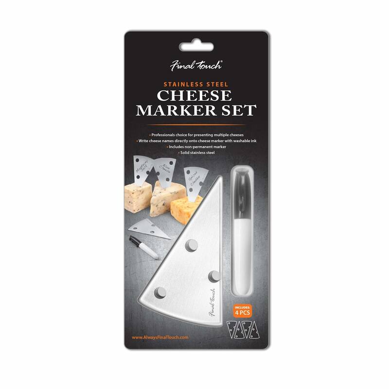 Final Touch Stainless Steel Cheese Markers Set of 4 - 2.2 x 3.9 in