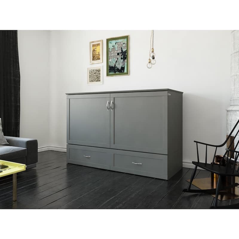 Murphy Bed Chest with Mattress & Charging - Space Saving Folding Bed