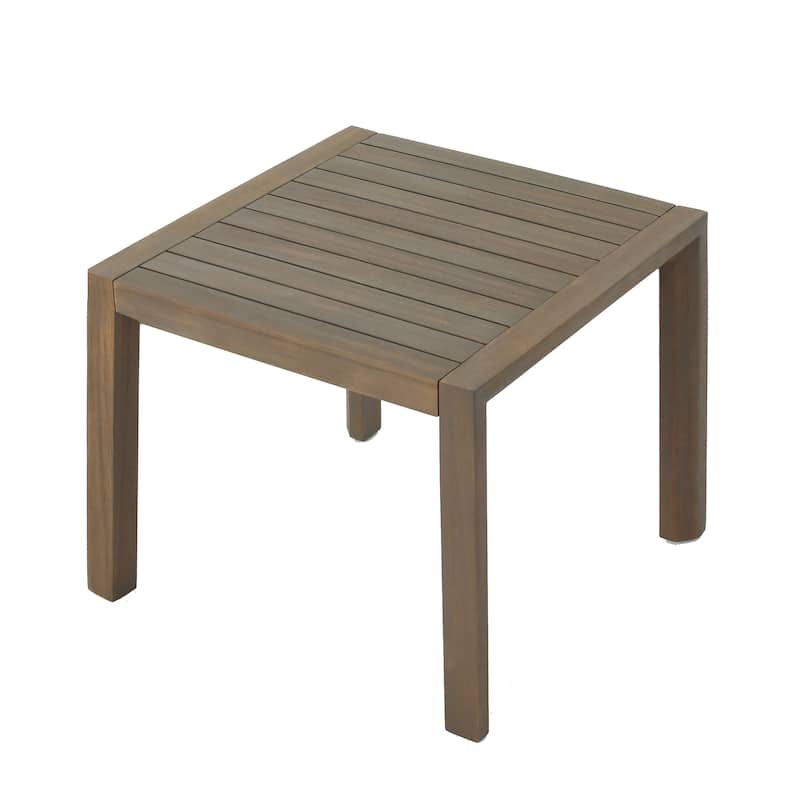 LEAH 3 PC CHAT SET Teak Acacia Wood Outdoor Conversation Set Water Resistant Cushions Adirondack Style