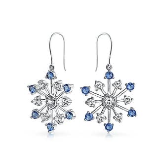 Blue Cubic Zirconia Earrings Online At Our Best Bling Jewelry Clear Cz Simulated Shire Gl Snowflake Dangle Earring