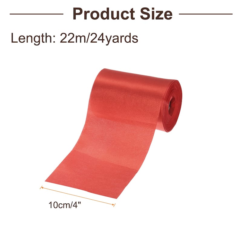 4 Inches x 24 Yards Satin Ribbon for Gift Decoration - Red