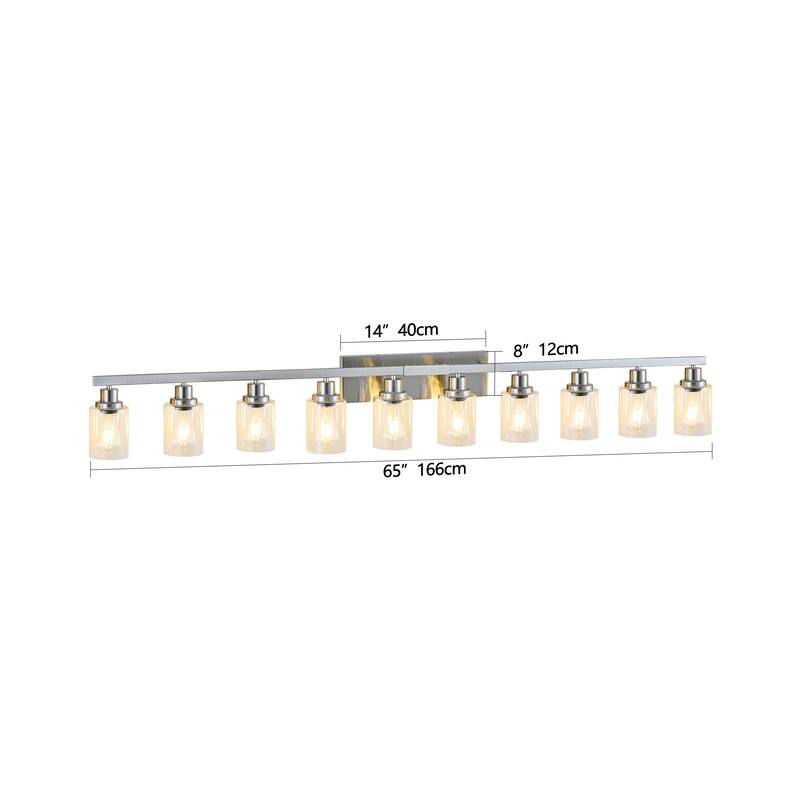 10-Light Vanity Lights for Mirror, 52 inch Modern Bathroom Wall Lighting for Bedroom, Living Room