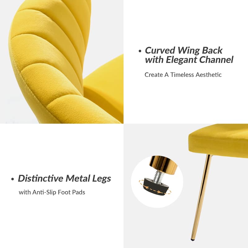 Aruna Accent Chair with Metal Legs 20''W X 19.5 ''D X 29''H by HULALA HOME