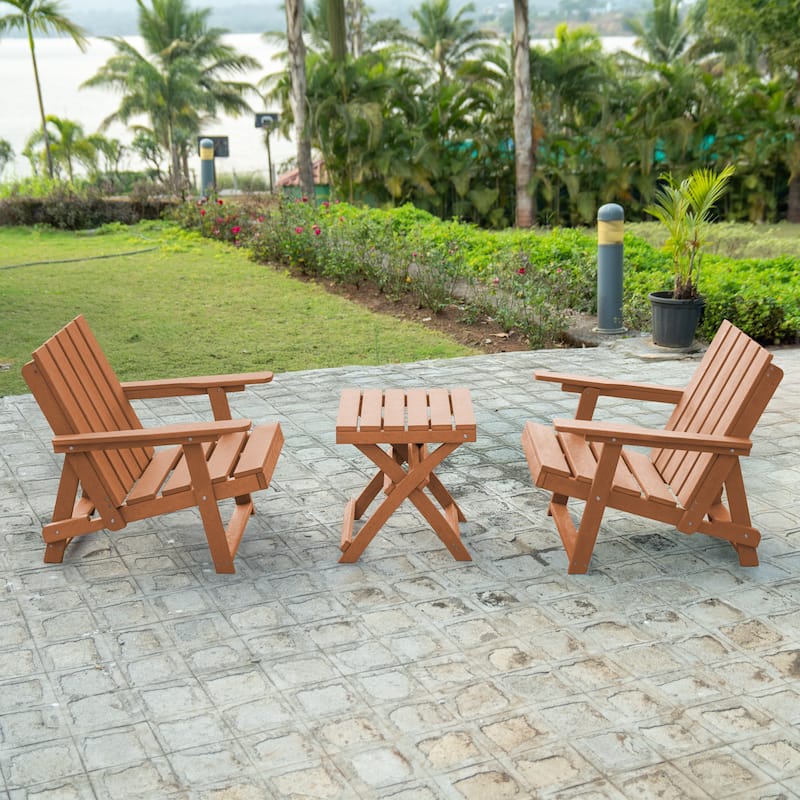 Amalfi Fully Assembled All-Weather HDPE Outdoor Folding Modern Adirondack Chair