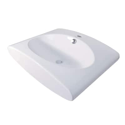 Whitehaus Isabella 23 5/8" Rectangular Porcelain Vessel Bathroom Sink