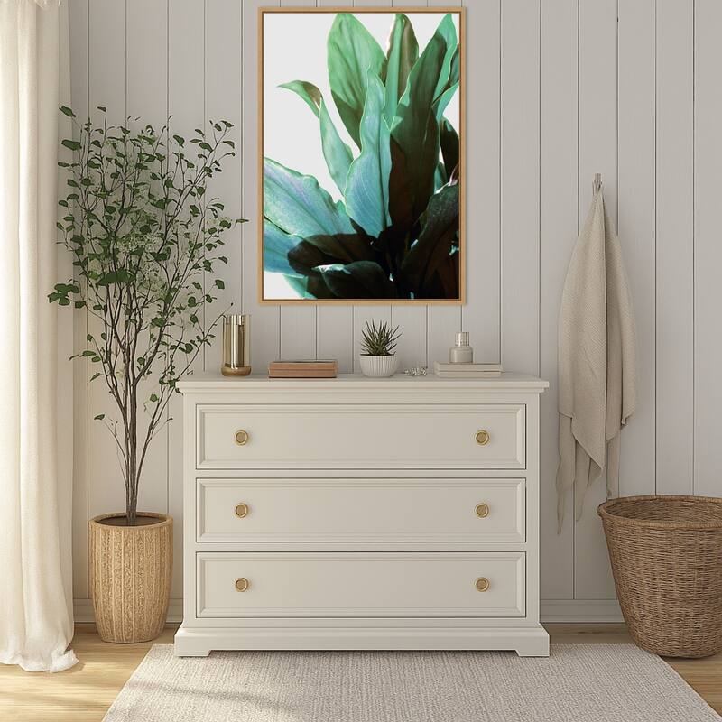 Green Leaves by Gemma Bardot (23 x 33 in.), Framed Canvas Wall Art Print