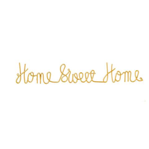 Home Sweet Home, 3-D Cursive Metal Wall Decor in Metallic Gold Finish