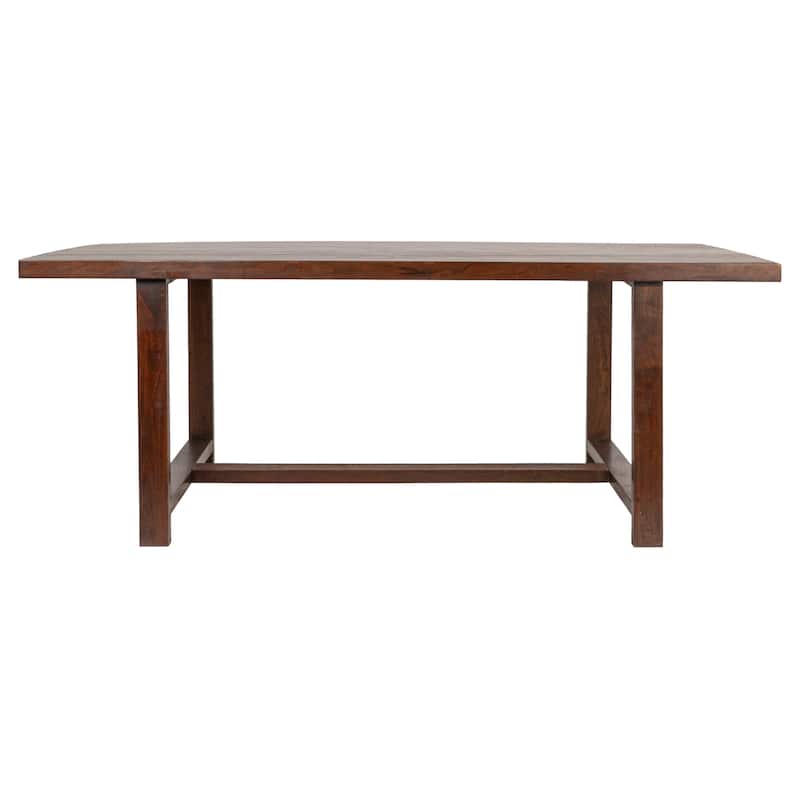 Elegant Acacia Wood Rectangular Dining Table - 79.0"L x 36.0"W x 30.0"H
