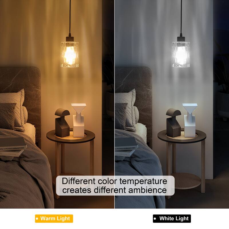 2 Pack 1-Light Kitchen Island Textured Clear Glass Pendant