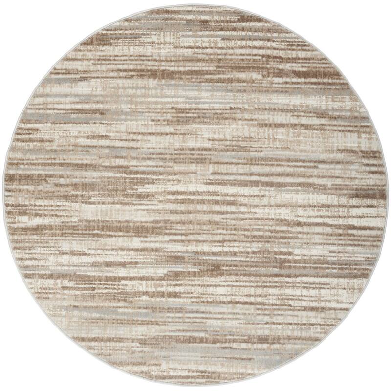 Cazo Power Loomed Geometric Abstract Modern Non Skid Stain Resistant Low Pile Area Rug By HomeRoots - 63' X '63' X '0.25