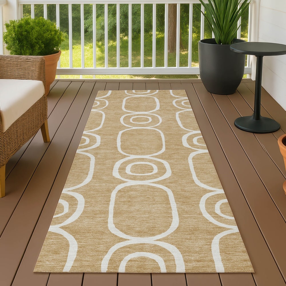 Machine Washable Indoor/ Outdoor Modern Vibe Chantille Rug