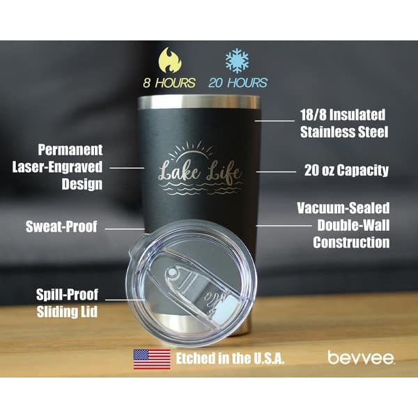 Lake Life - Insulated Coffee Tumbler - Lake House Gifts - 20 Ounces - Bed  Bath & Beyond - 41421084