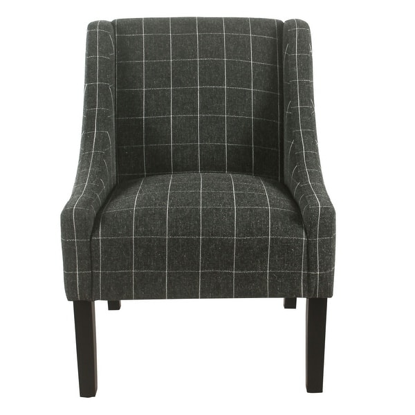 HomePop Modern Swoop Arm Accent Chair Black Windowpane On Sale