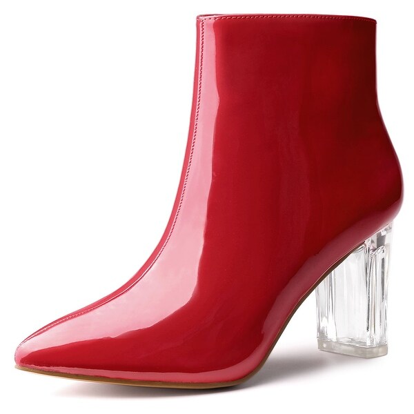 clear pointed toe booties