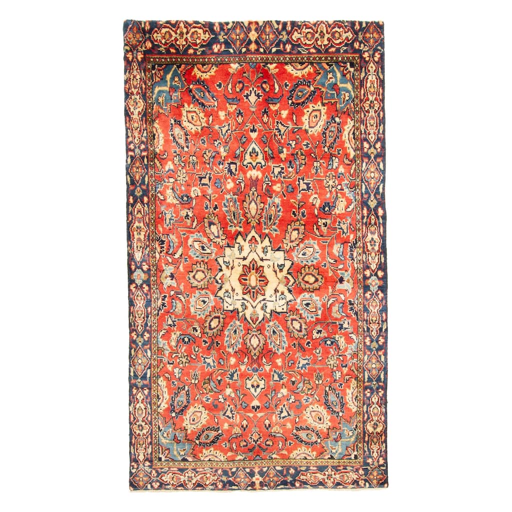 ECARPETGALLERY Hand-knotted Andelz Red Wool Rug - 3'10 x 6'7