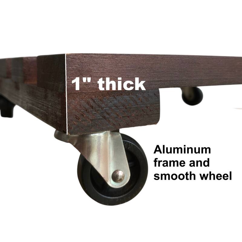 DreamPatio Acacia Plant Caddy (Pack of 2)