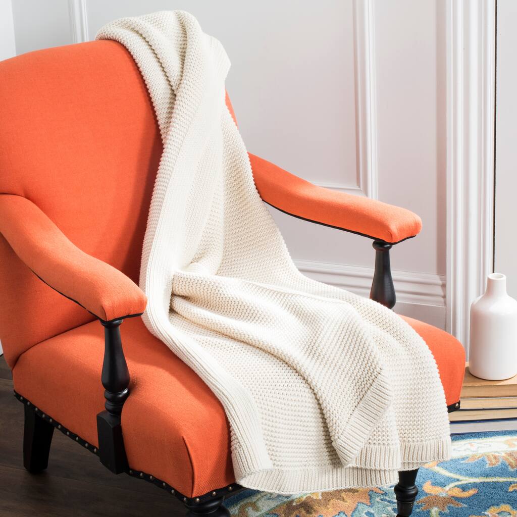 SAFAVIEH Sofja Snug Natural Knit Throw Blanket