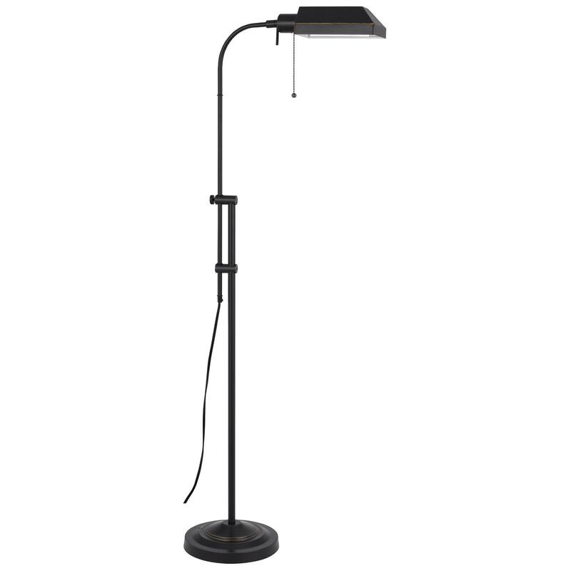 HomeRoots 57" Bronze Metal Adjustable Floor Lamp With Bronze Metal Square Shade - 25.5