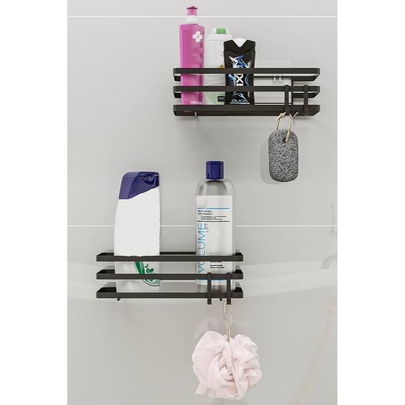 Bathroom Wall Shelf Set of 2 - Waterproof Shower Storage Rack,