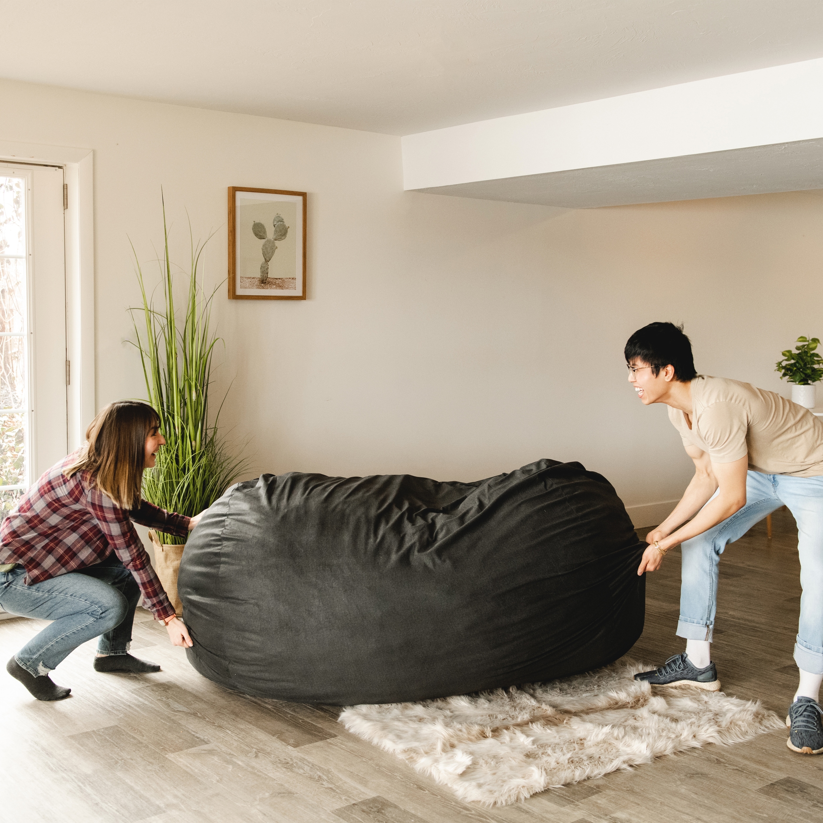 Big Joe XL Fuf Bean Bag Chair Removable Cover Bed Bath