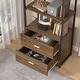preview thumbnail 2 of 2, Industrial Bookshelf with Drawers Etagere Bookcase