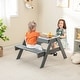 preview thumbnail 4 of 7, Gymax 4-in-1 Kids Picnic Table Set w/ 3 Removable Bins & Lids Foldable