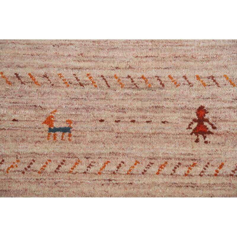Hand Knotted Oriental 100% Wool Carpet Tribal Animal Pictorial Multi-Colored Gabbeh Area Rug - 11' 6'' X 8' 9''