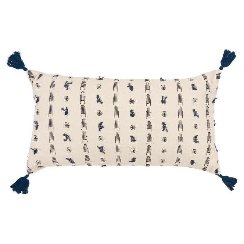 Rizzy Home Transitional Decorative Pillow Cover 14"x26" - Blue