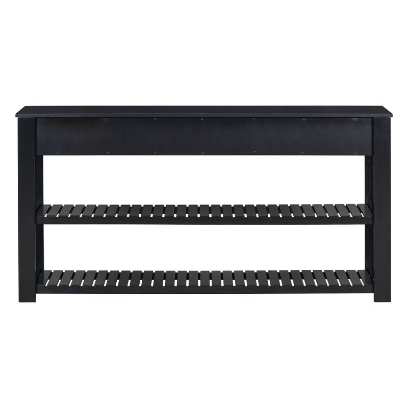 3-Tier Narrow Long Console Table Sofa Side Table for Hallway Living Room, Entryway Table with 4 Drawers and 2 Shelves