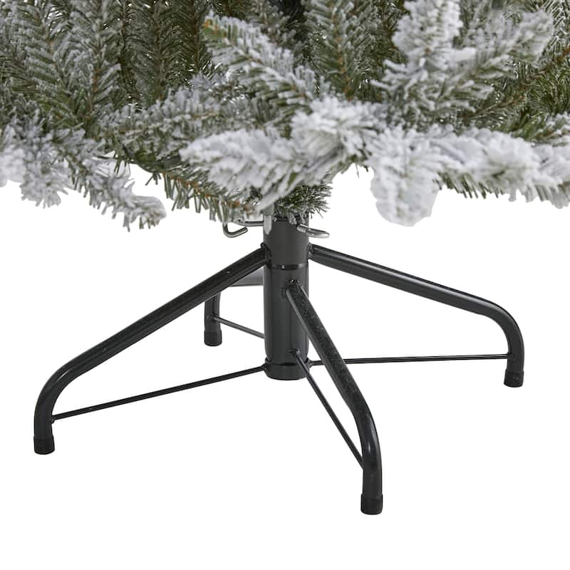 5ft. Flocked Spruce Artificial Christmas Tree with 200 Clear Lights and 604 Branches - Snow-Kissed Holiday X-Mas Glow
