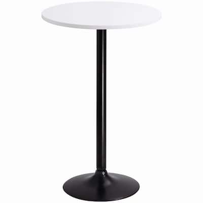 Homall Bistro Pub Table Round Bar Height Cocktail Table Metal Base MDF Top Obsidian Table with Black Leg 23.8inch Top - N/A