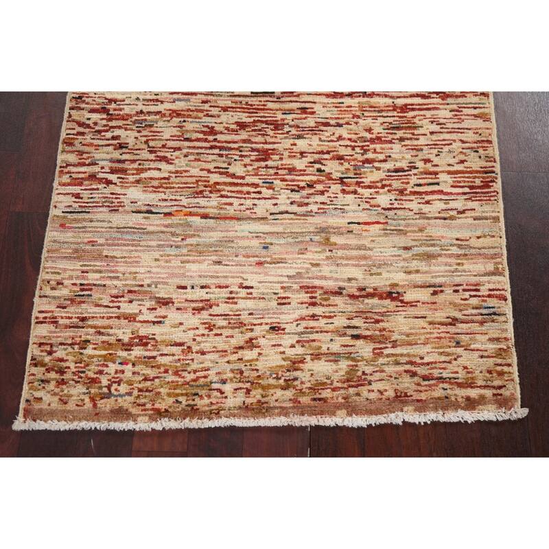 Contemporary Gabbeh Kashkoli Oriental Wool Area Rug Handmade Carpet - 2'7" x 4'0"
