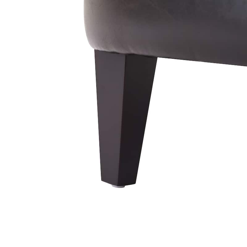 Polyester Vintage Lounge Chair with Nailhead Trim, Curved Backrest and 220lb Weight Capacity