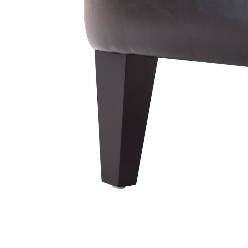 Brown Polyester Fabric Wooden Frame Lounge Chair with Nailhead Trim - 32.5'' W x 32.5'' D x 33'' H