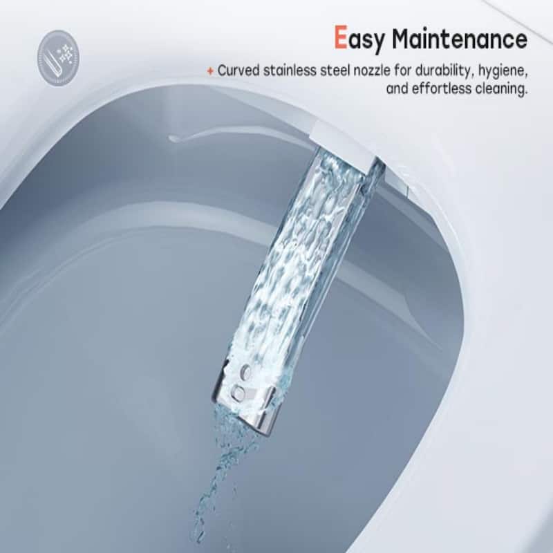 HOROW 10 in Rough-In Elongated Smart Bidet Toilet in White 1.0/1.27 GPF with Auto Flush Heated Seat Child Wash and Deodorizer