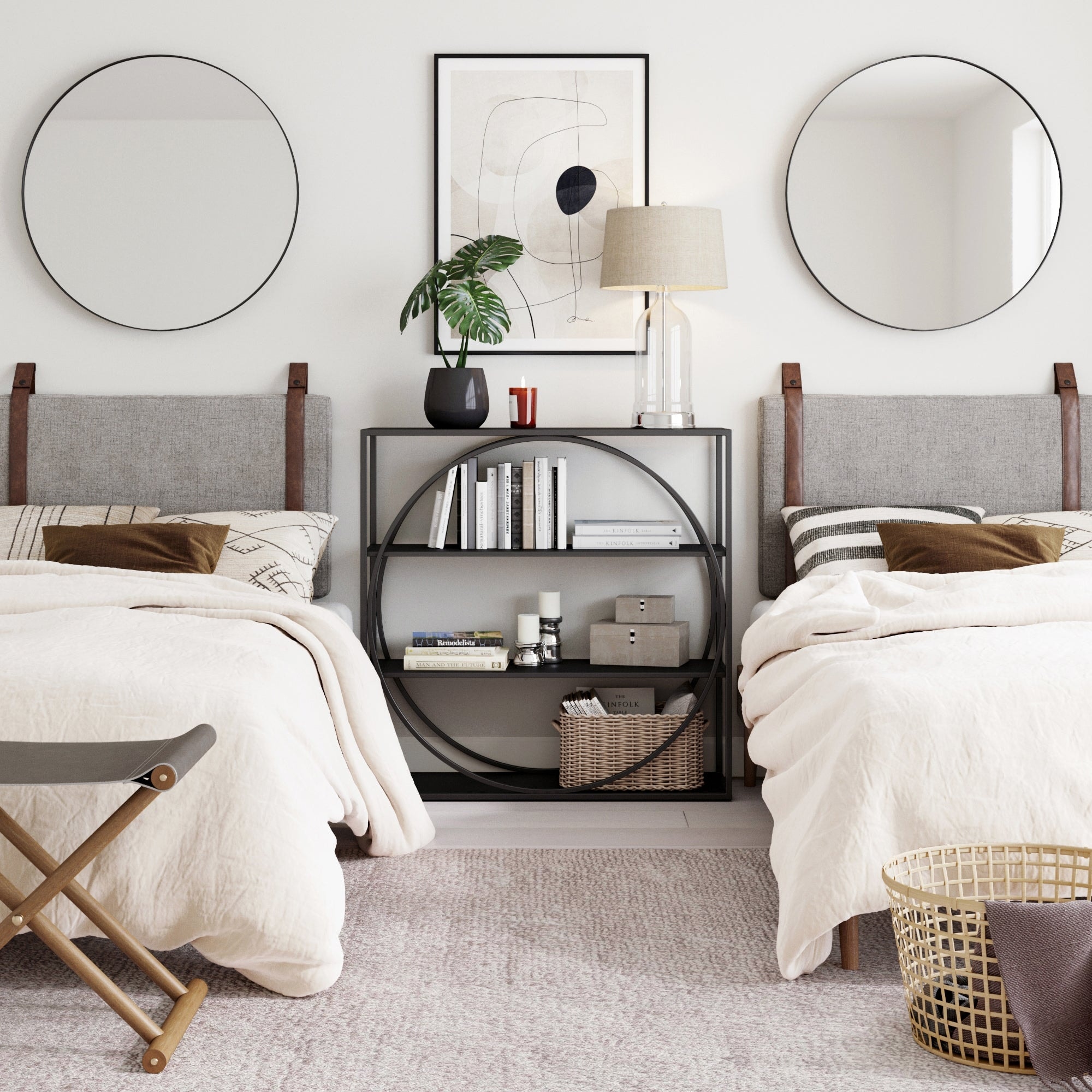Farmhouse top upholstered headboard