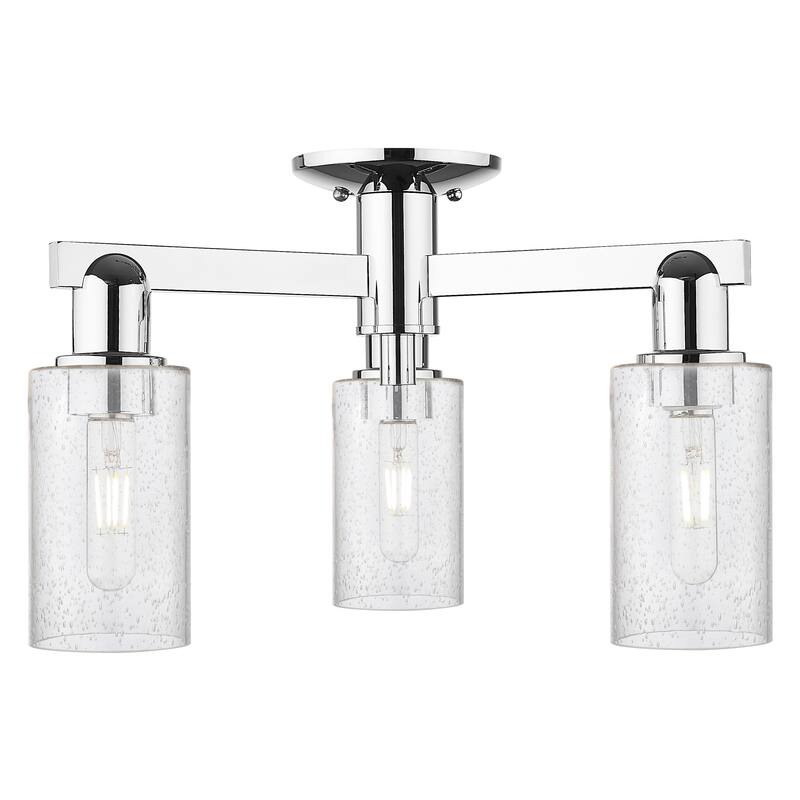 Innovations Lighting Endless Possibilities Arcadia - Clymer - 3 Light 21" Semi-Flush Mount - Polished Chrome/Seedy