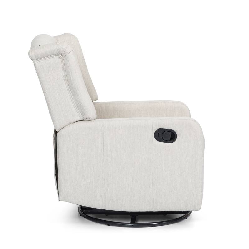 360° Rotation Lounge Chair with Classic Style for Living Room or Bedroom, Lever-Control Recliner for Reading & Relaxation