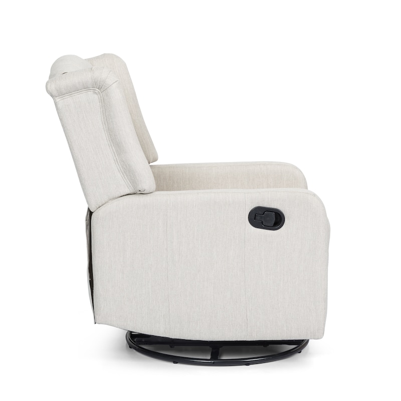Mohaven Contemporary Tufted Wingback Swivel Recliner by Christopher Knight Home